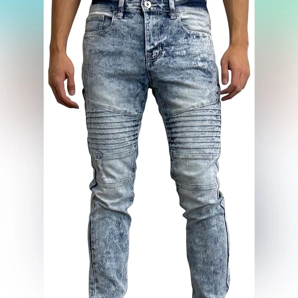 Southpole Men's Stretch Biker Denim Skinny Jeans 38x32 - Picture 1 of 6